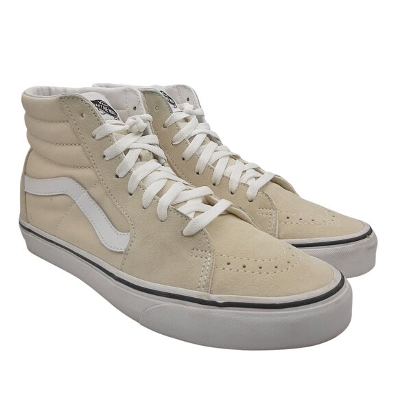 Vans SK8-HI Off White Cream Suede & Canvas High Top Lace Up Sneakers - Picture 2 of 13